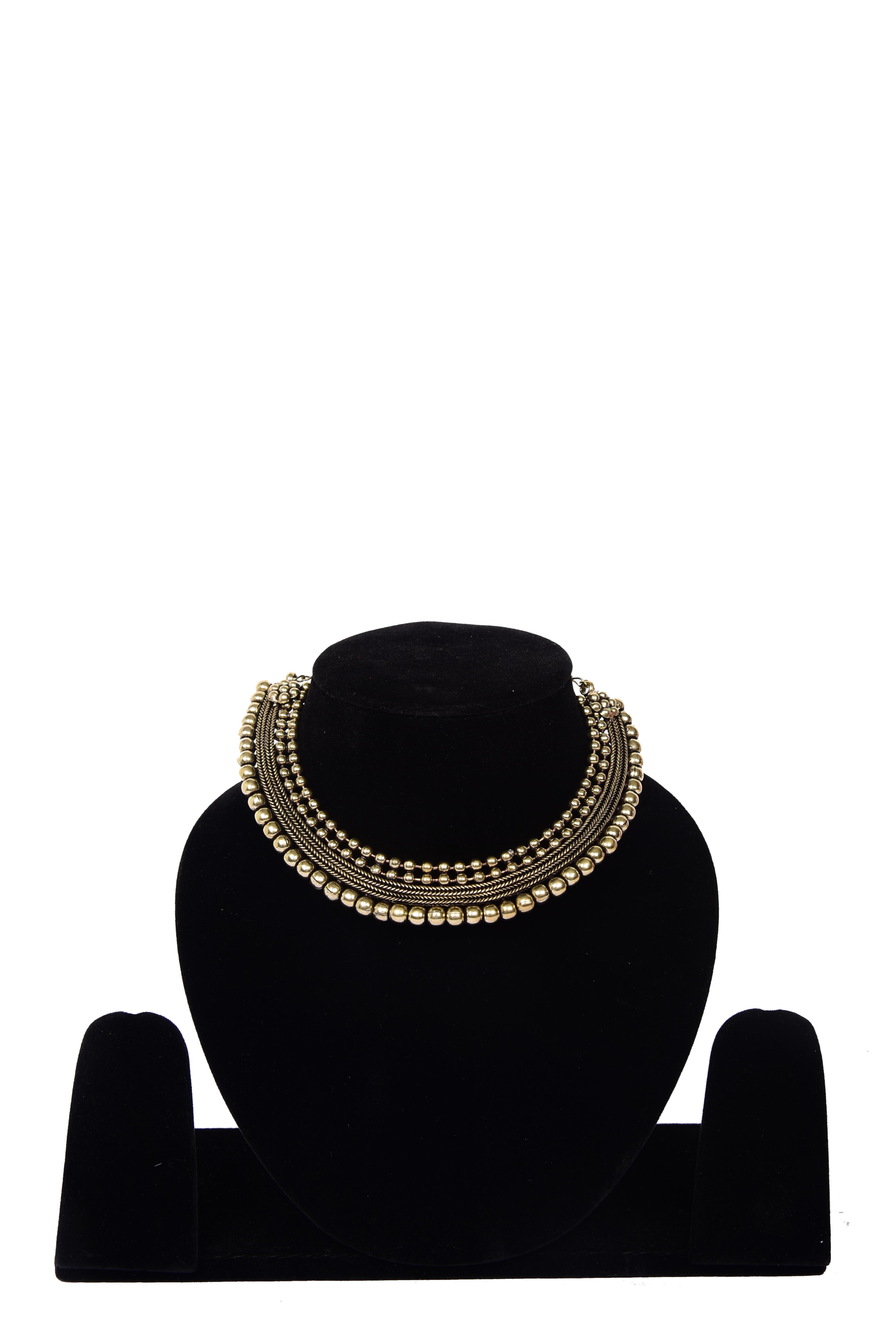 Infy Fashion Stylish Choker Necklace for Women | Elegant Multi-Layer Beads with Chain Detailing